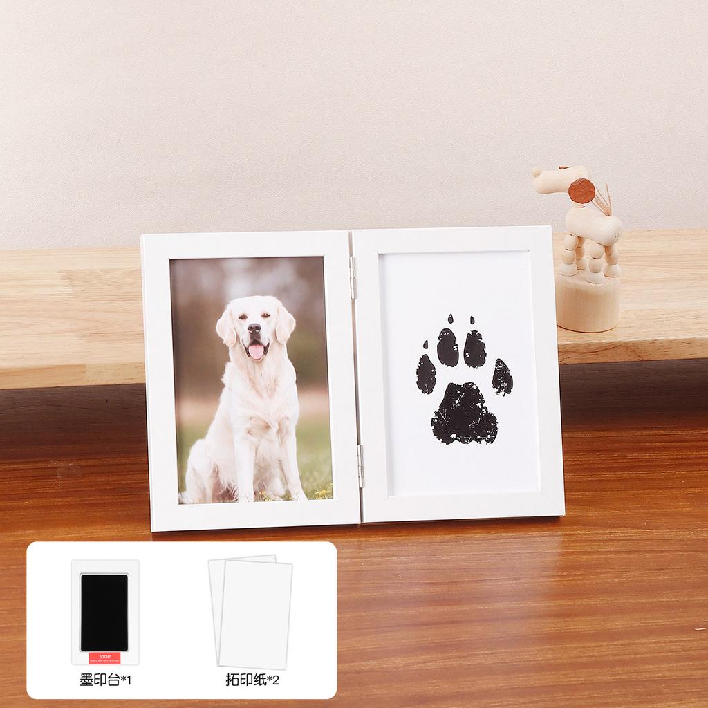Pet Memorial Gifts for Pet, Dog Paw Print Frame Kit,Inkless Paw Print Kit,zWooden Pawprint Photo Frame,Gifts for Pet Lovers