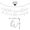 A Little Snowflake is on The Way Banner, Winter Wonderland Themed Baby Shower Party Decorations, Winter Gender Reveal Decor Silver Glitter