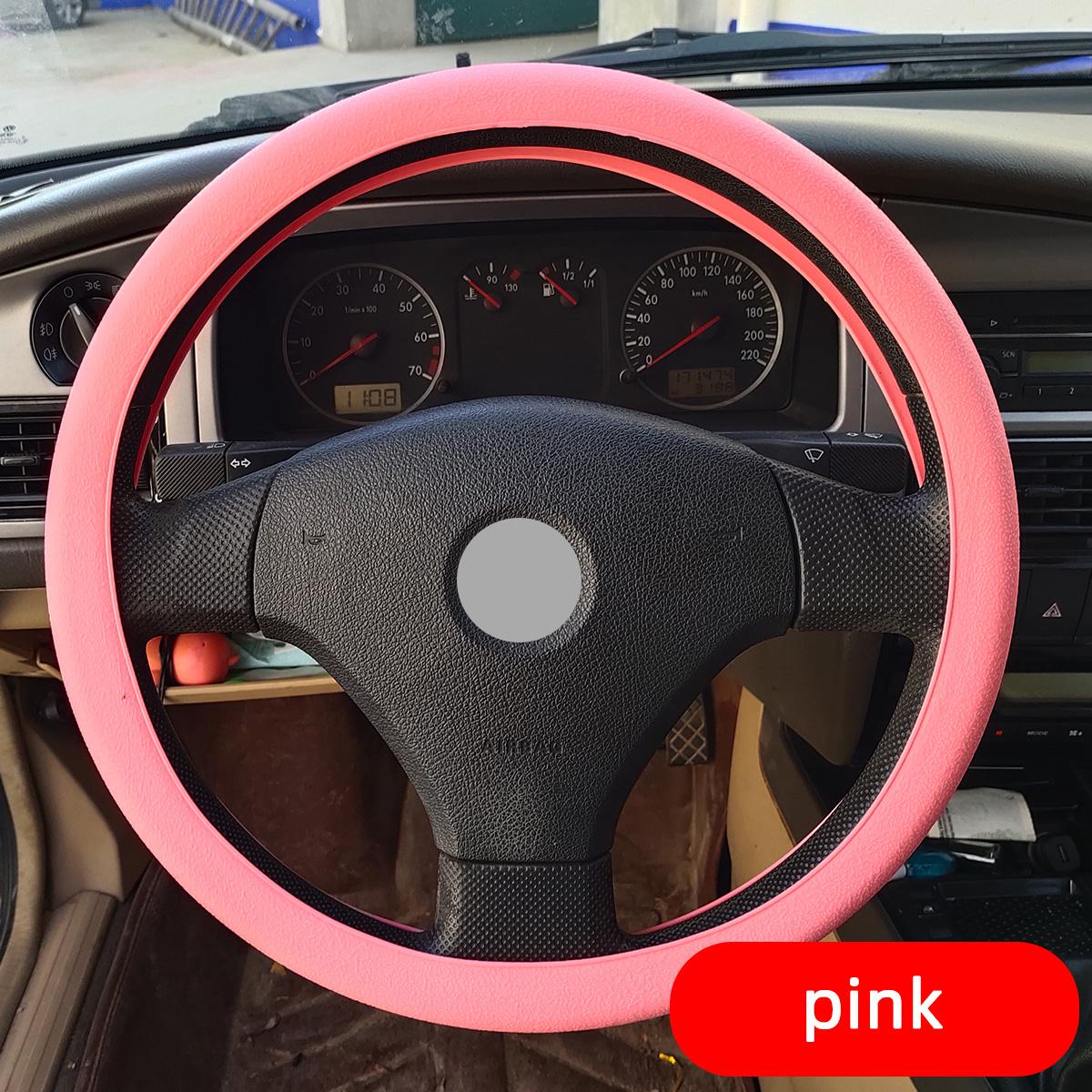 

Автомобіль Універсальний силіконовий кермо Еластичний чохол для рукавичок Текстура М які багатоколірні авто прикраси DIY Чохли Аксесуари рожевий