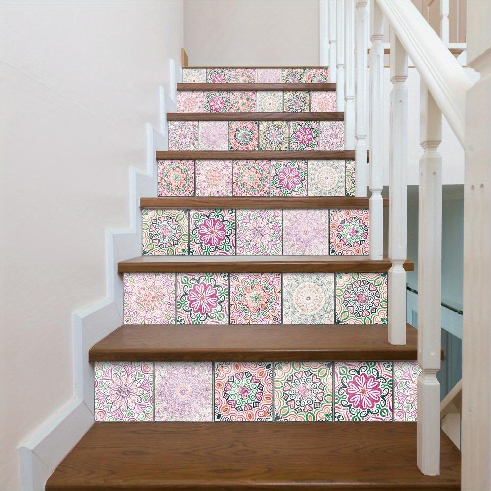 24pcs Mosaic Tile Stickers Set Waterproof Removable Peel-and-Stick Backsplash Art Mural Vintage Pattern Self-Adhesive Wall Stickers