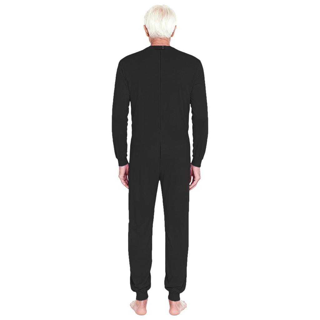 Unisex Adaptiv Jumpsuit Rundhalsdesign Långärmad Dragkedja bak Långa byxor Etdelad Romper Särskilda behov