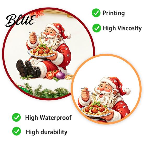 Indoor Outdoor Holiday Ornaments Santa Claus Wall Sticker Waterproof PVC Decal Removable Decorative Window Film Festive Art for Glass Windows