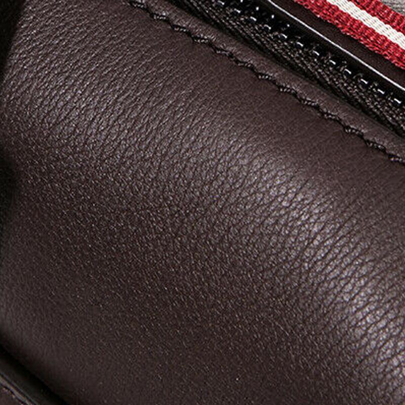 Bally Classic Red And White Striped Leather Shoulder Messenger Bag Men Bags Brown BAUMAS-221
