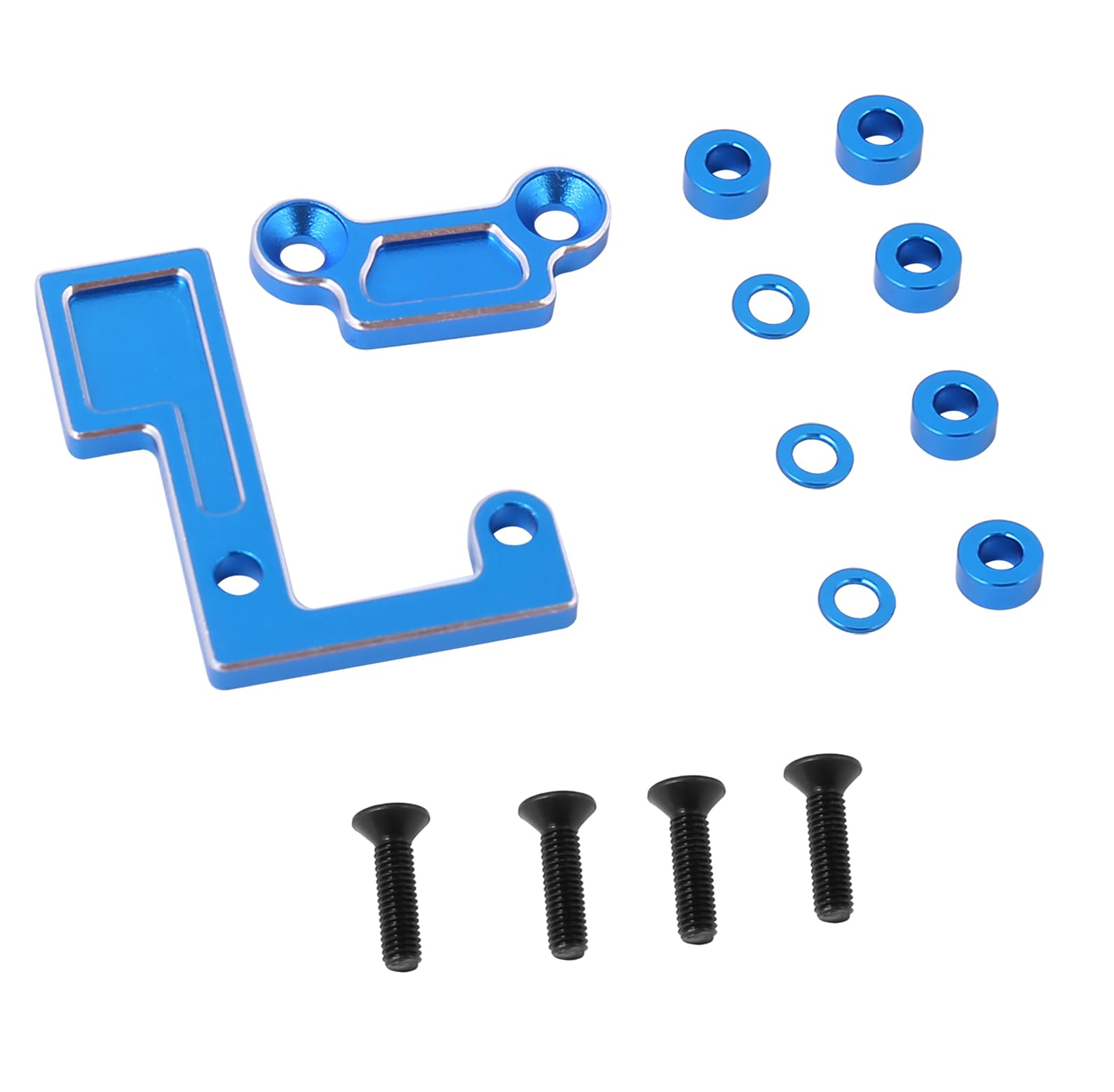 

SHEAWA Алюмінієвий набір тримачів підшипників головного вала для радіокерованої машини Tamiya, важкі аксесуари 1/10 TT-02, міцний, легкий, запчастини, (синій) синій