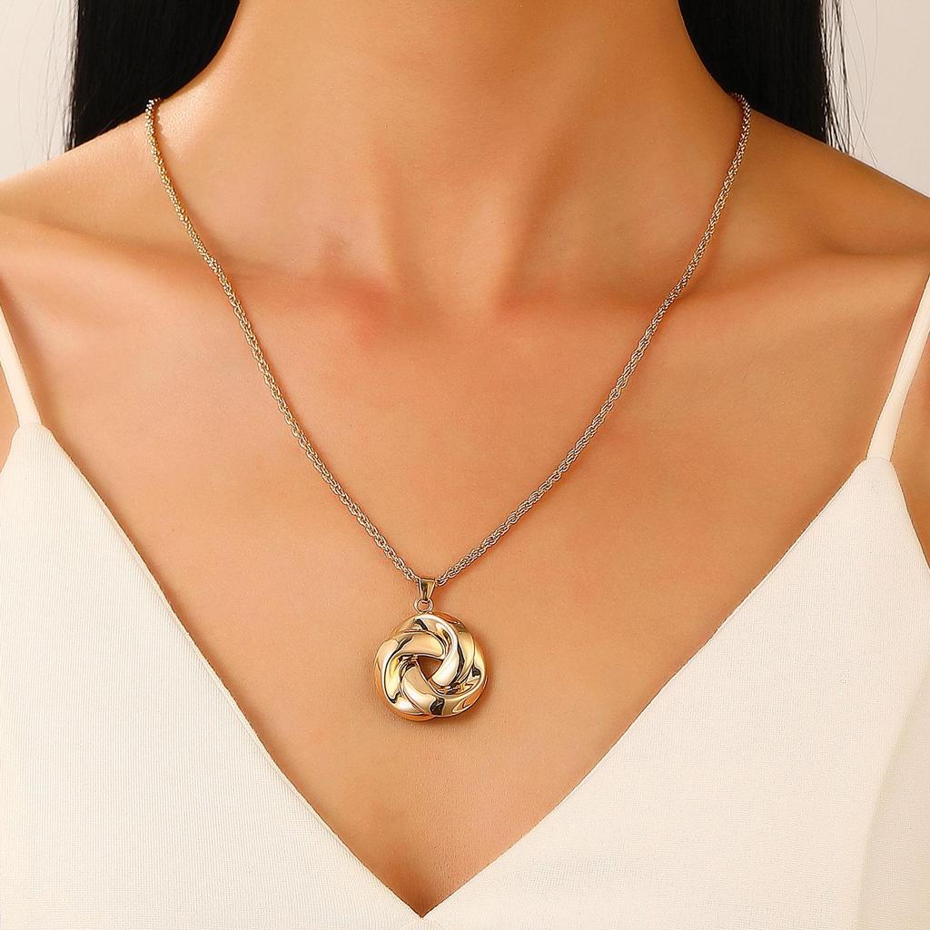 European & American Style Knot Jewelry Set: Women's Creative Necklace, Earrings, & Ring