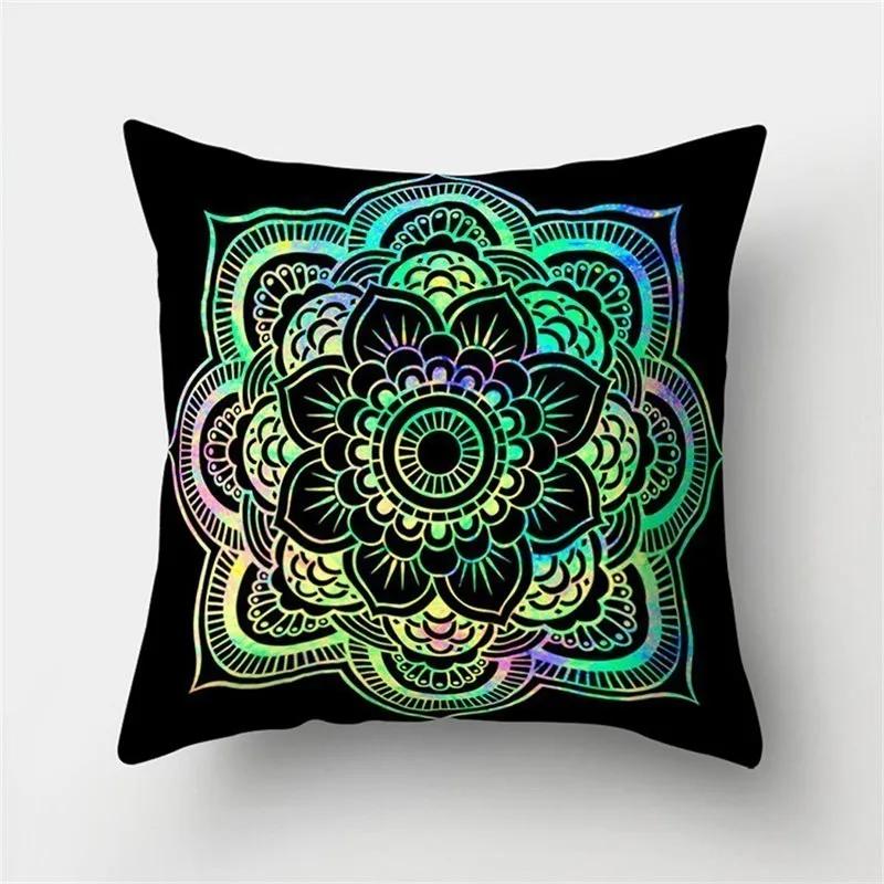 Mandala Pattern Decorative Polyester Cushion Cover Sofa Decorative Pillow Cover Pillow Protectors For Sofa Car Home Decor