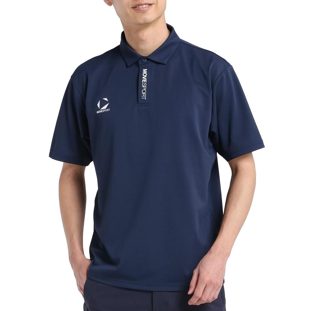 Move Sports DESCENTE EXcDRY Breathable Pique Polo Short NV00 Men's High-Gauge Shirt, Sleeve, (ST5SHSZ5MB)
