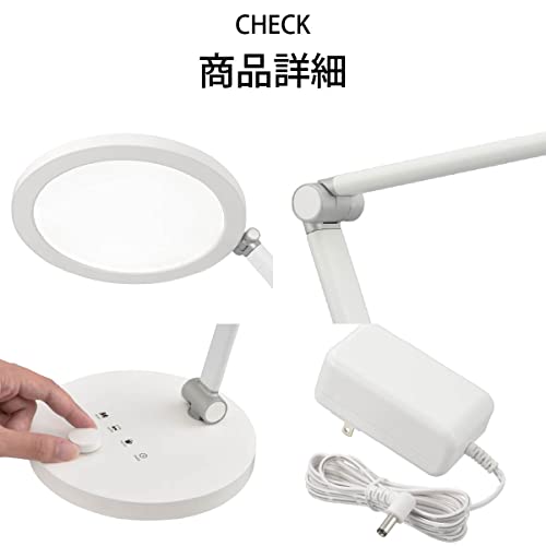 OHM LED Desk Lamp with Dimmable, Color-Adjustable & Timer Functions, ODS-LDC6K-W (Product Code: 06-1850)
