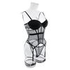 Tooxika Erotic Underwear Sexy Transparent Mesh Gathered Bodysuit Set