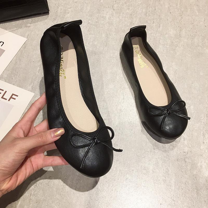 Bequeme Wide Fit Ballerinas für breite Füße Damen Große Größe Schlupf-Loafer Flexible Weiche Sohle Tägliche Einzel-Schuhe