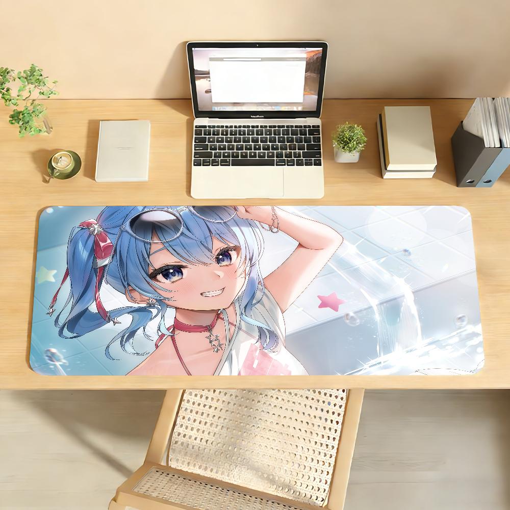 Virtual Singer H-Hoshimachi S-Suisei Mouse Pad Anti Slip Rubber Edge Locked Thickened Laptop Gaming Desk Mat