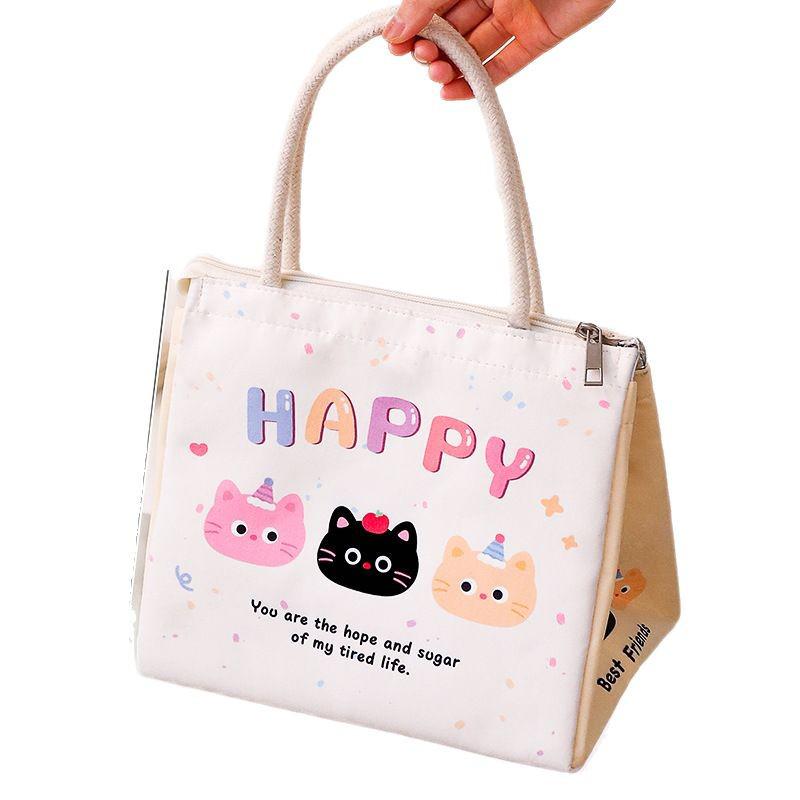 Large Capacity Insulated Cute Bento Lunch Bag for Office Workers & Students