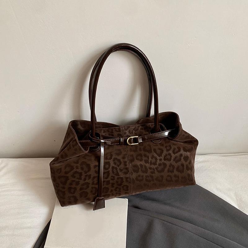 

Винтажные леопардовые сумки через плечо для женщин Осень и зима Роскошные дизайнерские сумки Модные вместительные сумки-шопперы 36x12x20cm кофейный