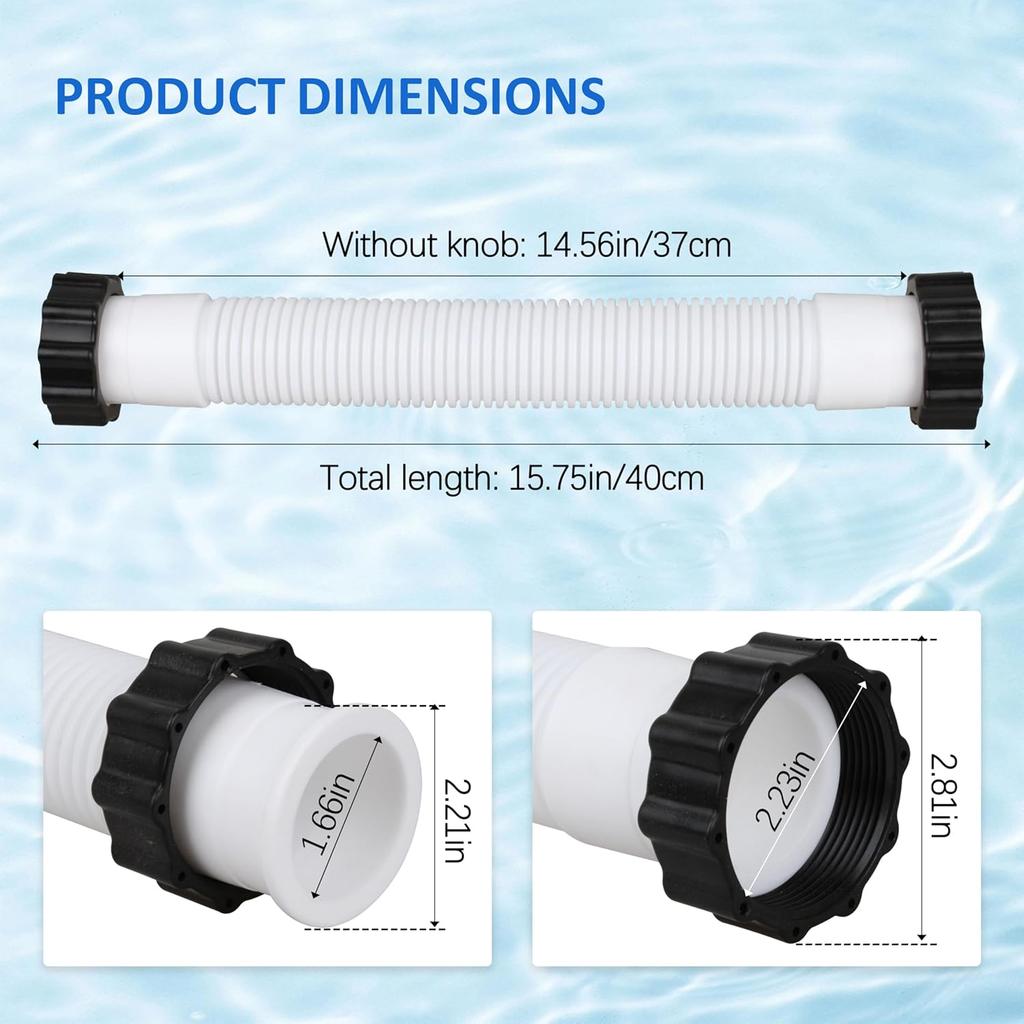 11388 Pool Sand Filter Pump Hose For Intex Sand Filter Pumps & Saltwater Systems, 14 Inch Above Ground Pool Interconnecting Hose For 26371CA