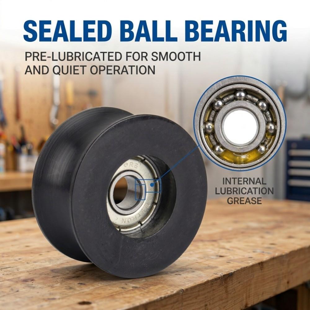 4Pcs Nylon Coated Guide Pulley Wheel Sealed Roller Bearing Wheel Durable Groove Ball Bearing Doors