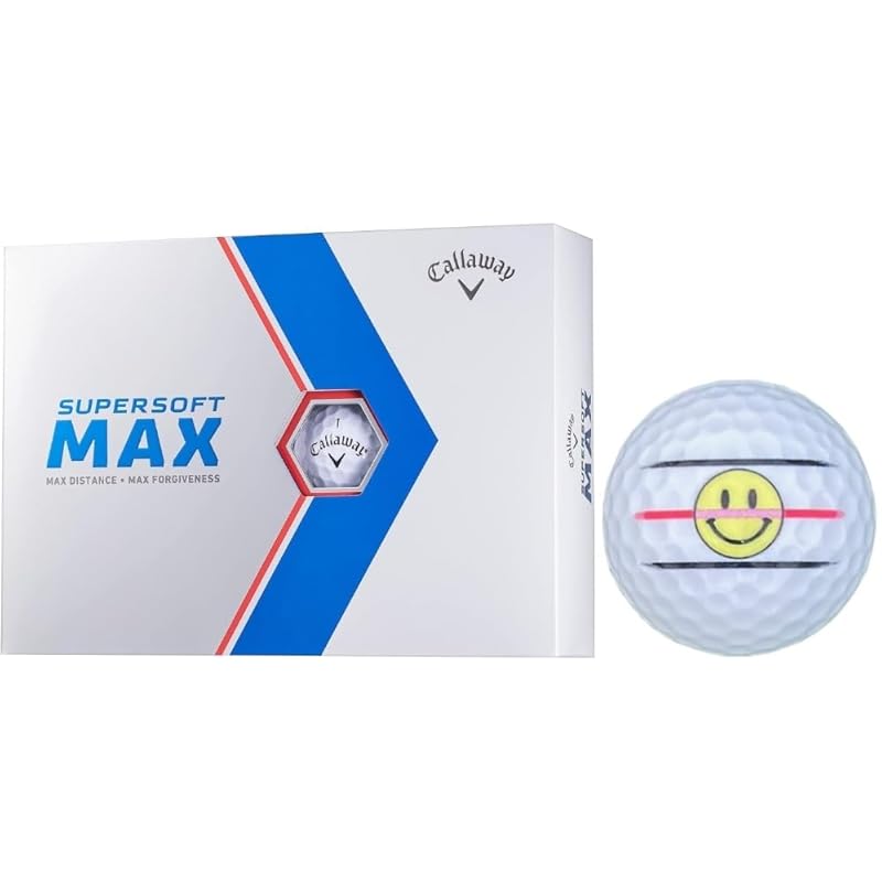 

[Hapiraki_Golf Line] callaway golf ball SUPERSOFT MAX super soft max 2023 model With line (1 dozen white_Nico-chan)