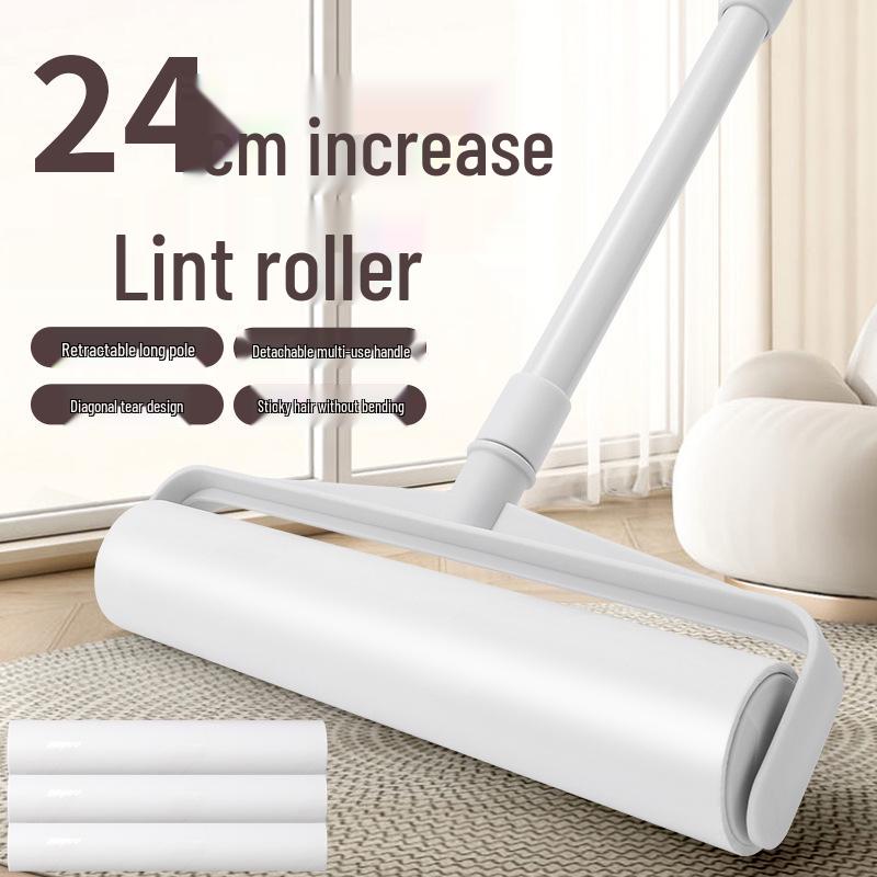 Extra-Large Lint Roller for Home: Hair & Dust Remover with Tear-Off Paper for Carpets & Floors