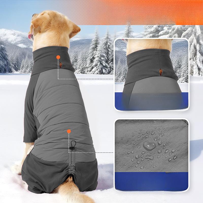 Four-legged Hooded Sweatshirt for Dogs In Autumn and Winter, Fully Enclosed for Large Dogs, Elastic, Anti-shedding and Leable