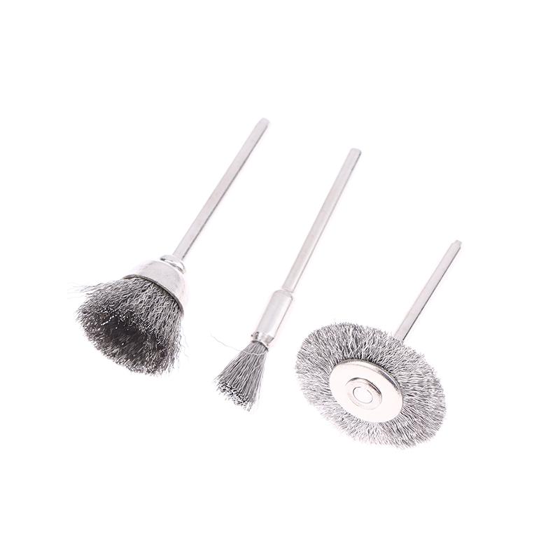 3/9/15Pcs Mini Metal Brush Set Rust Removal Cleaning Brush Polishing Wheel Brush For Grinder Rotary Electric Tool Accessories