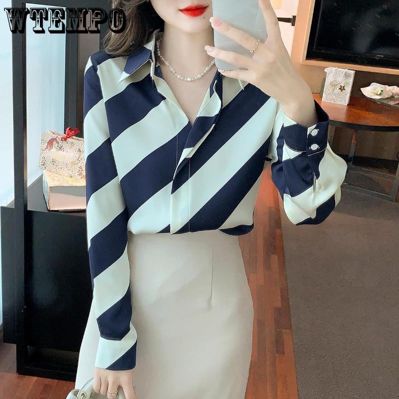 Jarní a podzimní dámská košile Módní šifonová košile Módní košile s dlouhým rukávem Literatura a umění Svěží design Košile s dlouhým rukávem