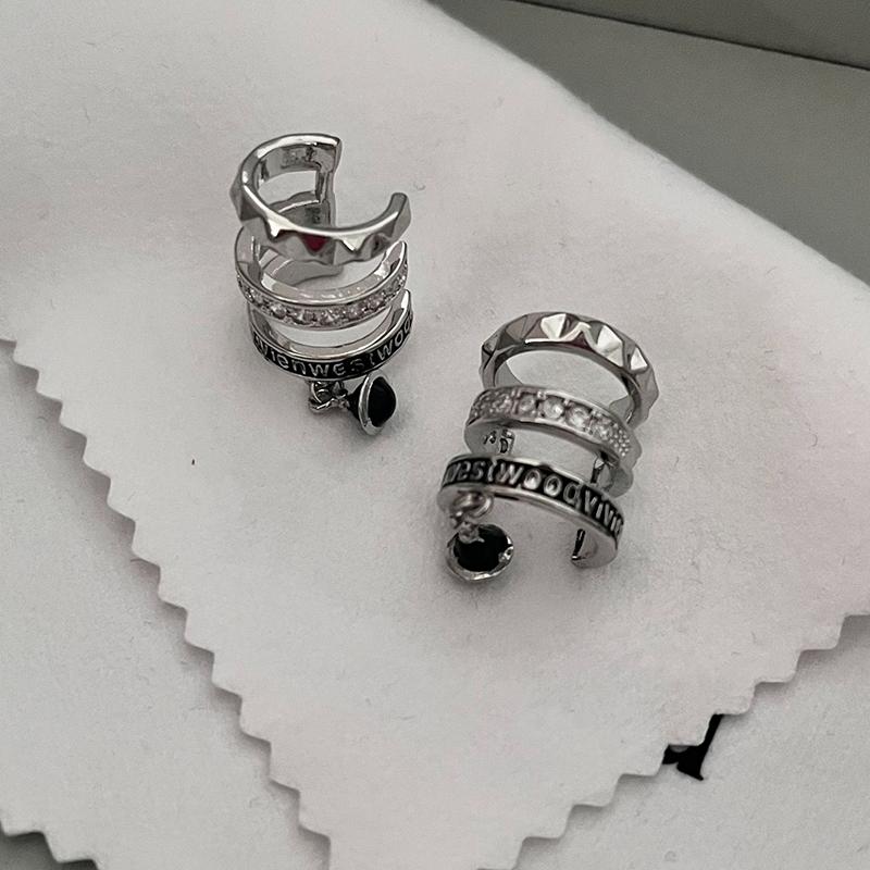 Fashionable Punk Non Piercing Layered Zircon Star Earrings For Men And Women Hip Hop Style Exquisite Creative Jewelry Gifts