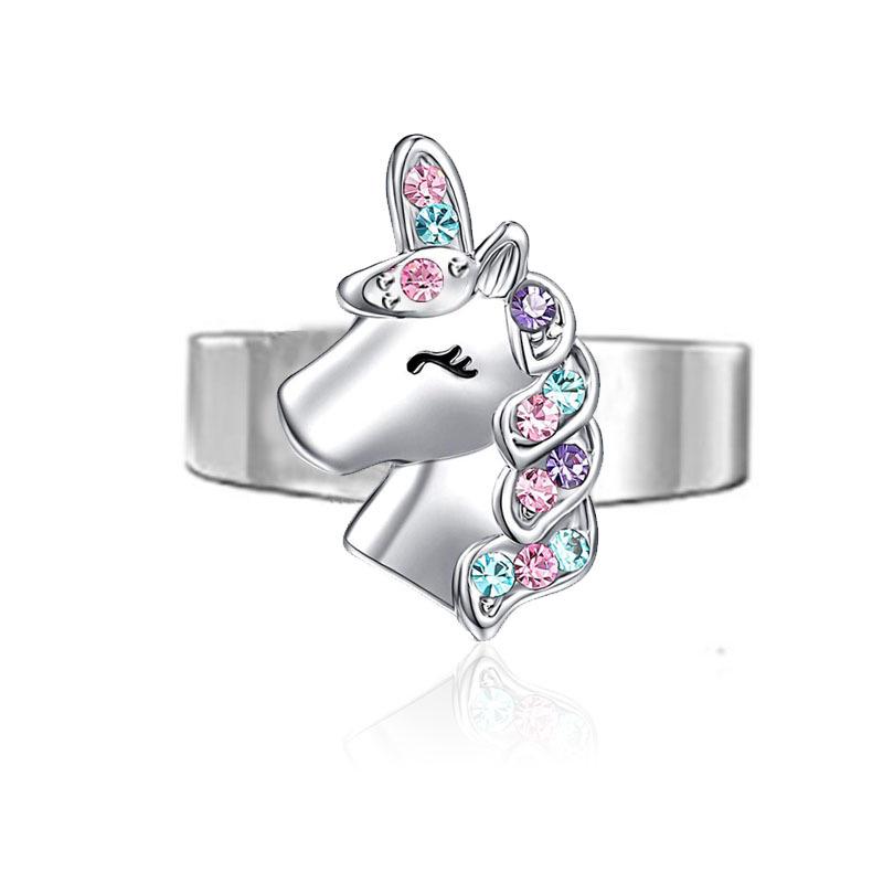 Colorful Heart-Shaped Unicorn Necklace & Earring Set for Kids