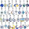 Charms Copper Moon Star Night Sky Galaxy Celestial Dangle Beads Fit Snake Chain Bracelet Necklace Women Diy Jewelry