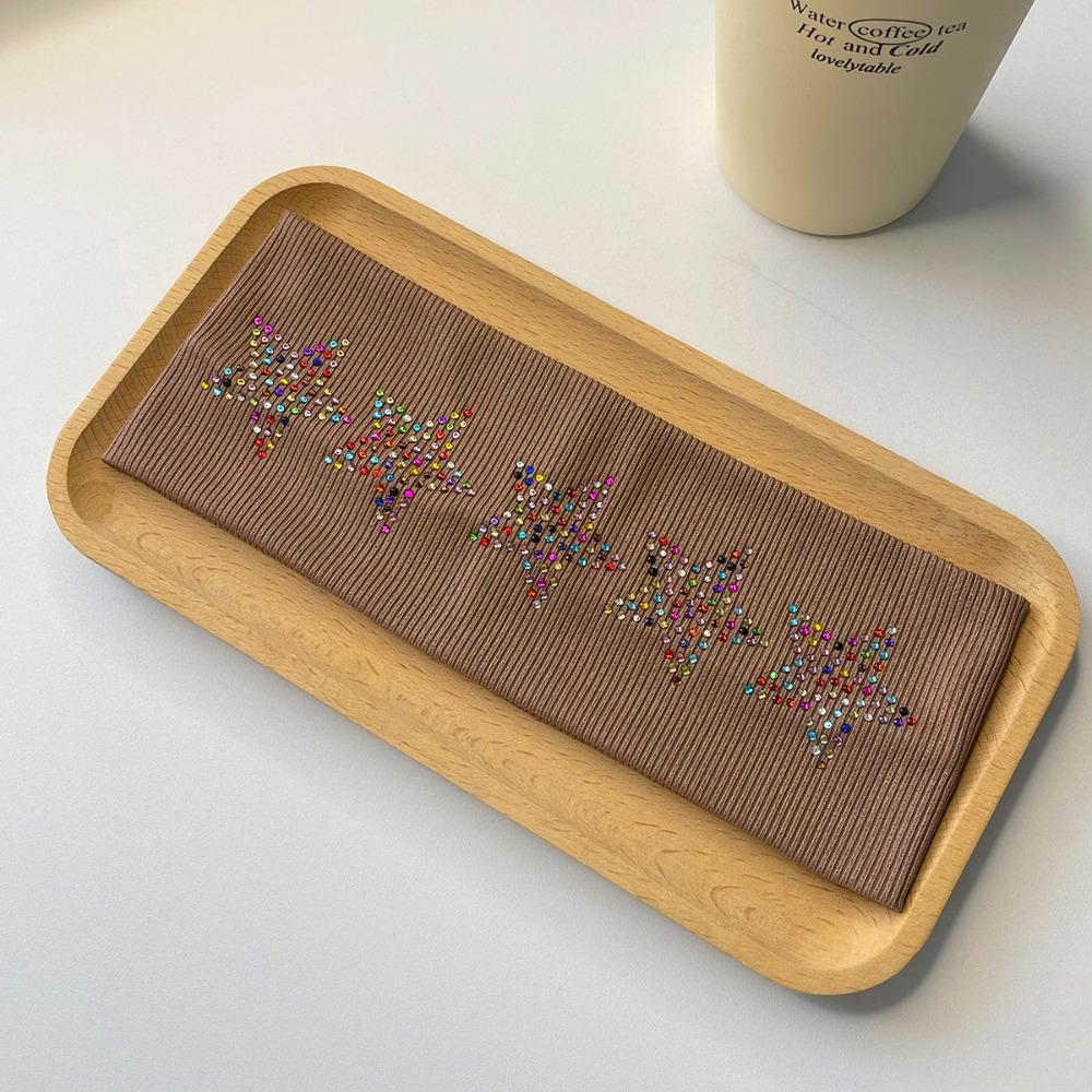 Sweat Absorbing Rhinestone Star Headband Soft Sports Hairband Elastic Headband  Women