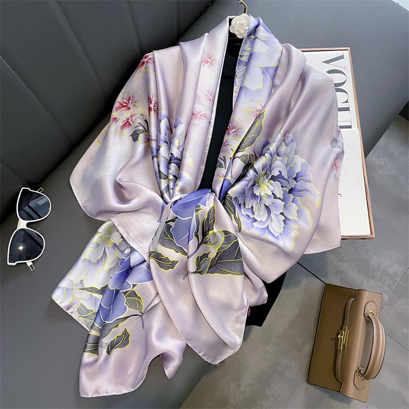 Modny nadruk Duży szal szalik dla kobiet Luksusowy projekt Pashmina Wrap Hidżab Foulard Kobiece plażowe szale Bandana Opaska na głowę Echarpe