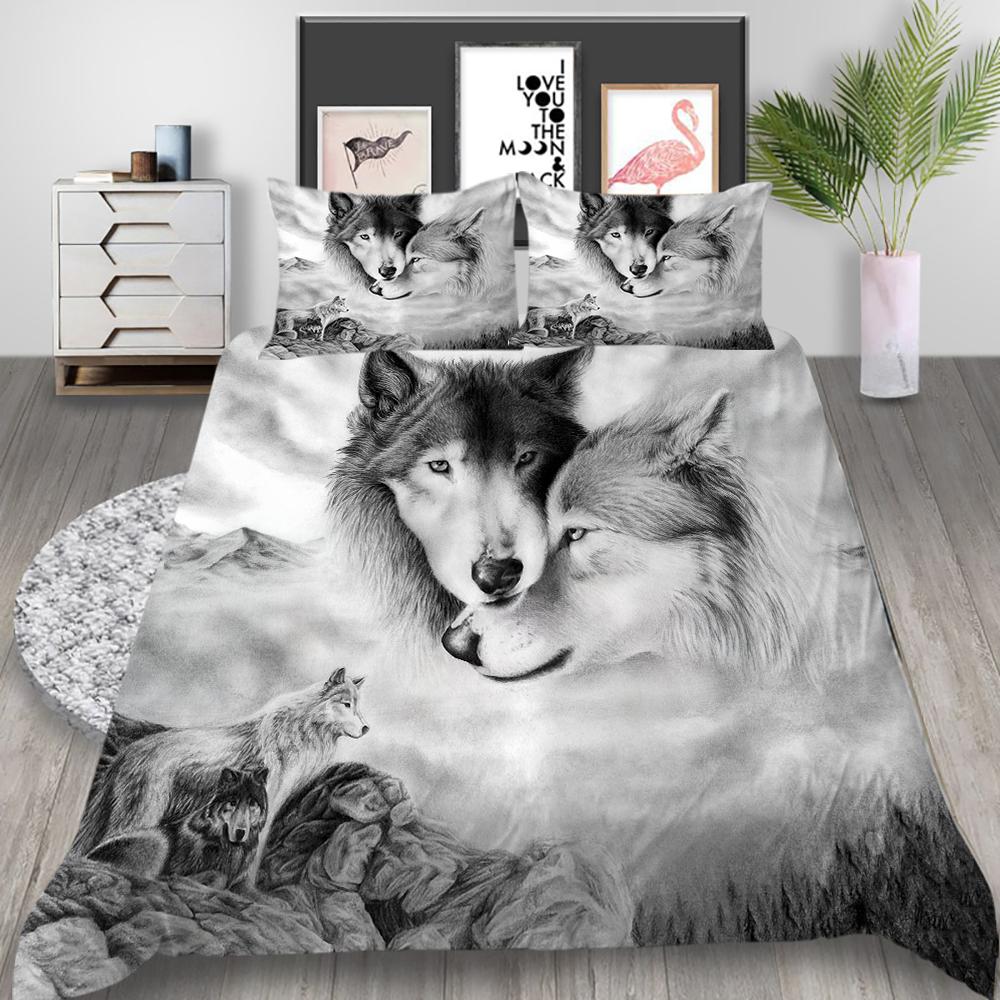 3D Digital Printed Animal Series Bedding Set, Bedroom Duvet Cover, Pillowcase, Single/double Bed AU King Full Size Bedding, Home Decoration