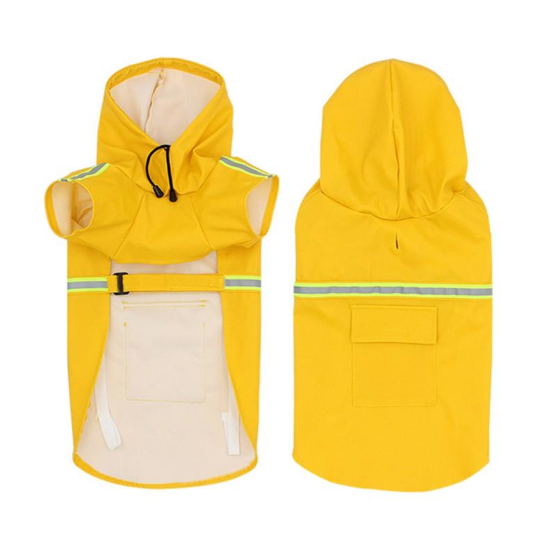 Dog Raincoat Hooded Waterproof Reflective Large Pet Rain Poncho All Weather