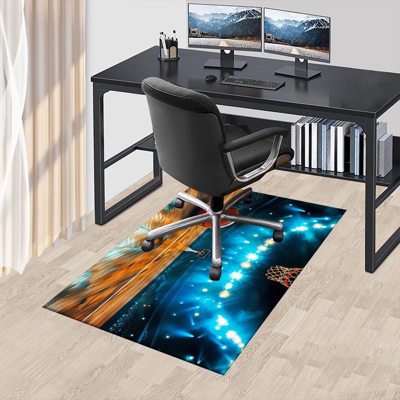 Коврик для пола с рисунком баскетбольной площадки, коврик для офисного кресла из кристаллического бархата, ковер - нескользящий, коврик для пола, коврики для офисного стола, рождественский подарок - 1106213 60cm by 90cm