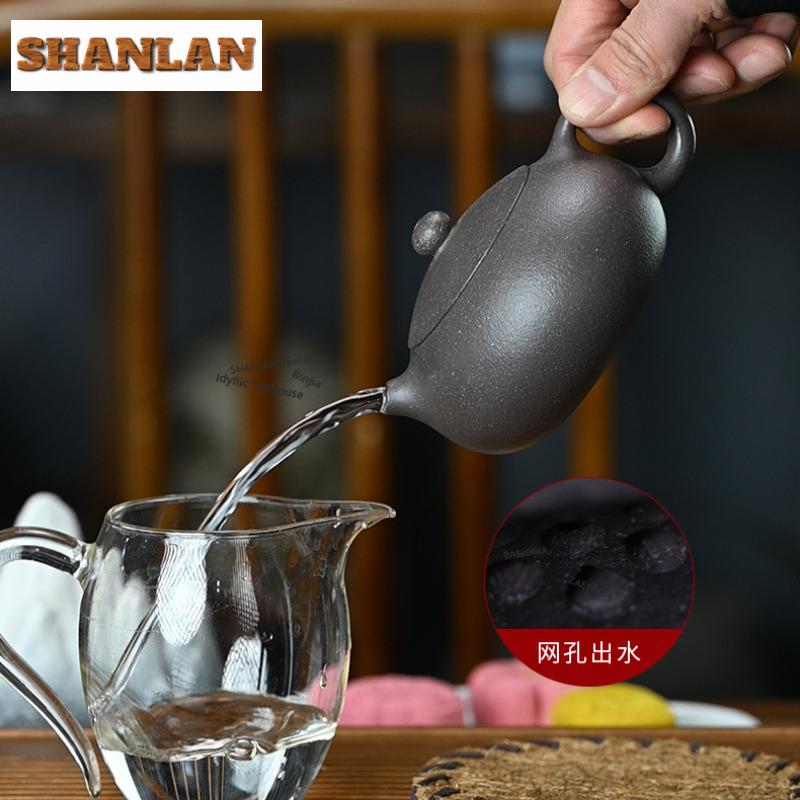 250ml Traditional Yixing Purple Clay Teapots Handmade Xishi Pot Raw Ore Sand Green Section Mud Kettle Zisha Tea Set Supplies