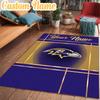 Custom Name football Ravens Logo Rug Office Rug Chair Mat Non Slip Carpet Rugs for Bedrooms Dining Room Living Room Home Decor gifts