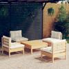 Day and Night - Day and Night Garden Furniture 5 Pieces Cushions Cream Pine Wood