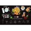 Köstliches Pizza Wandbild Cartoon Thema Große Pizza Tapete, 3D Abnehmbarer Wanddekor Aufkleber für Pizza Shop Imbissstube Tapete
