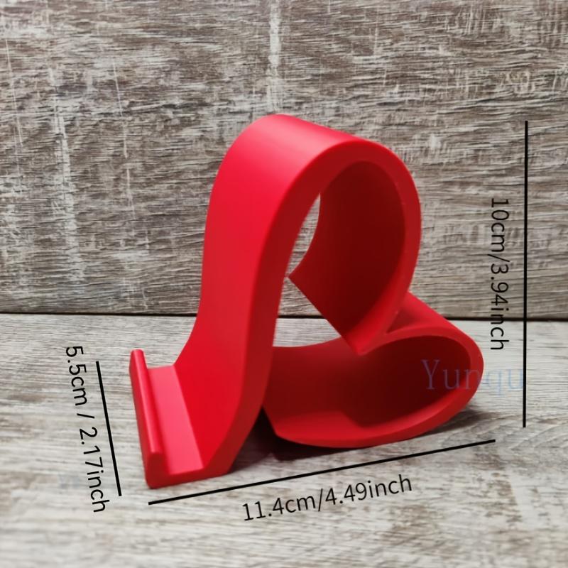1pc Heart-Shaped Phone Stand, 3D Printed Universal Mobile& Tablet Holder, Multi-Color Elegant Desktop Organizer for Home, Office, Party Decor