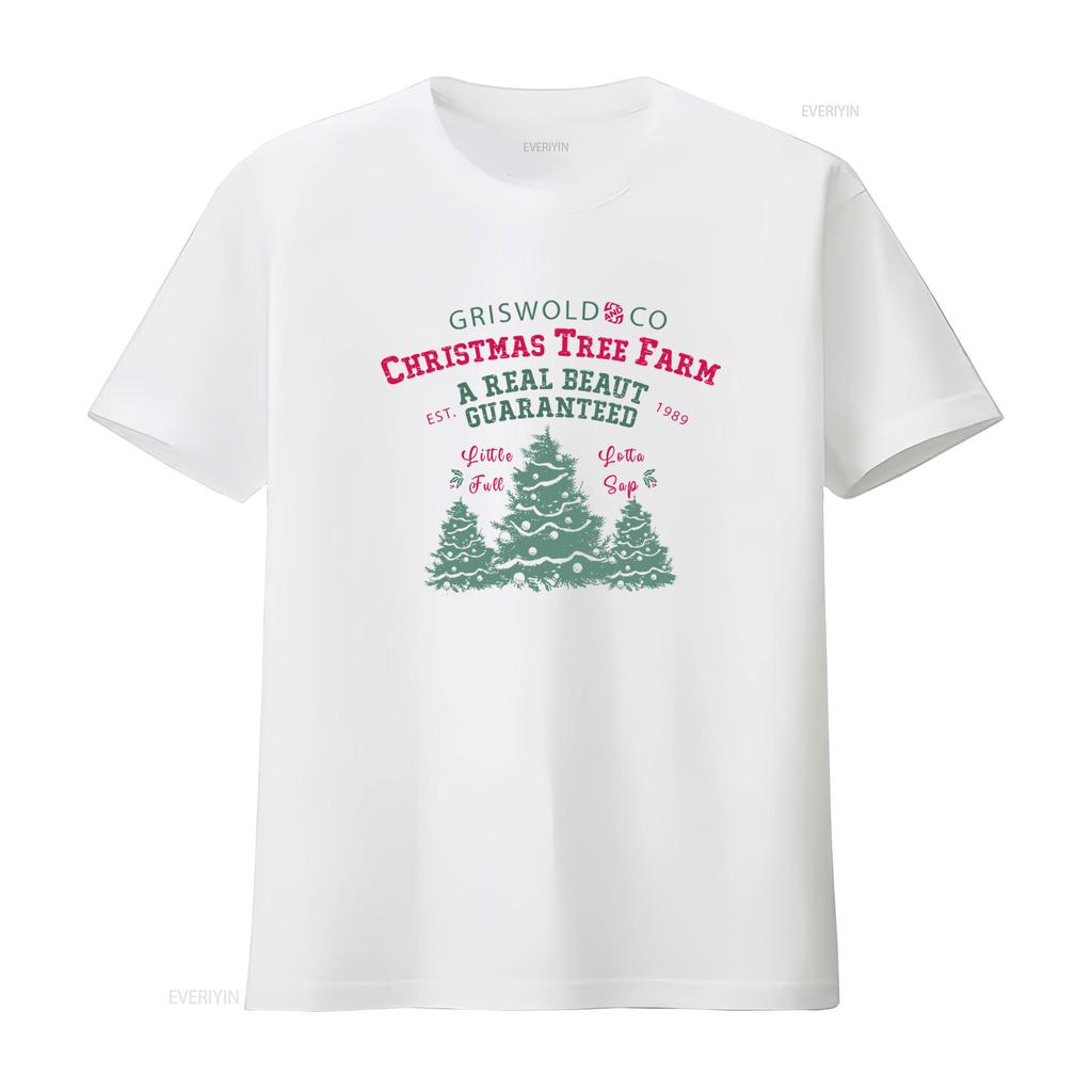 Griswold Co Christmas Tree Farm T Shirt A Real Beaut Guaranteed 1989 Little Full Lotta Sap Festive Xmas Design vintage Washed