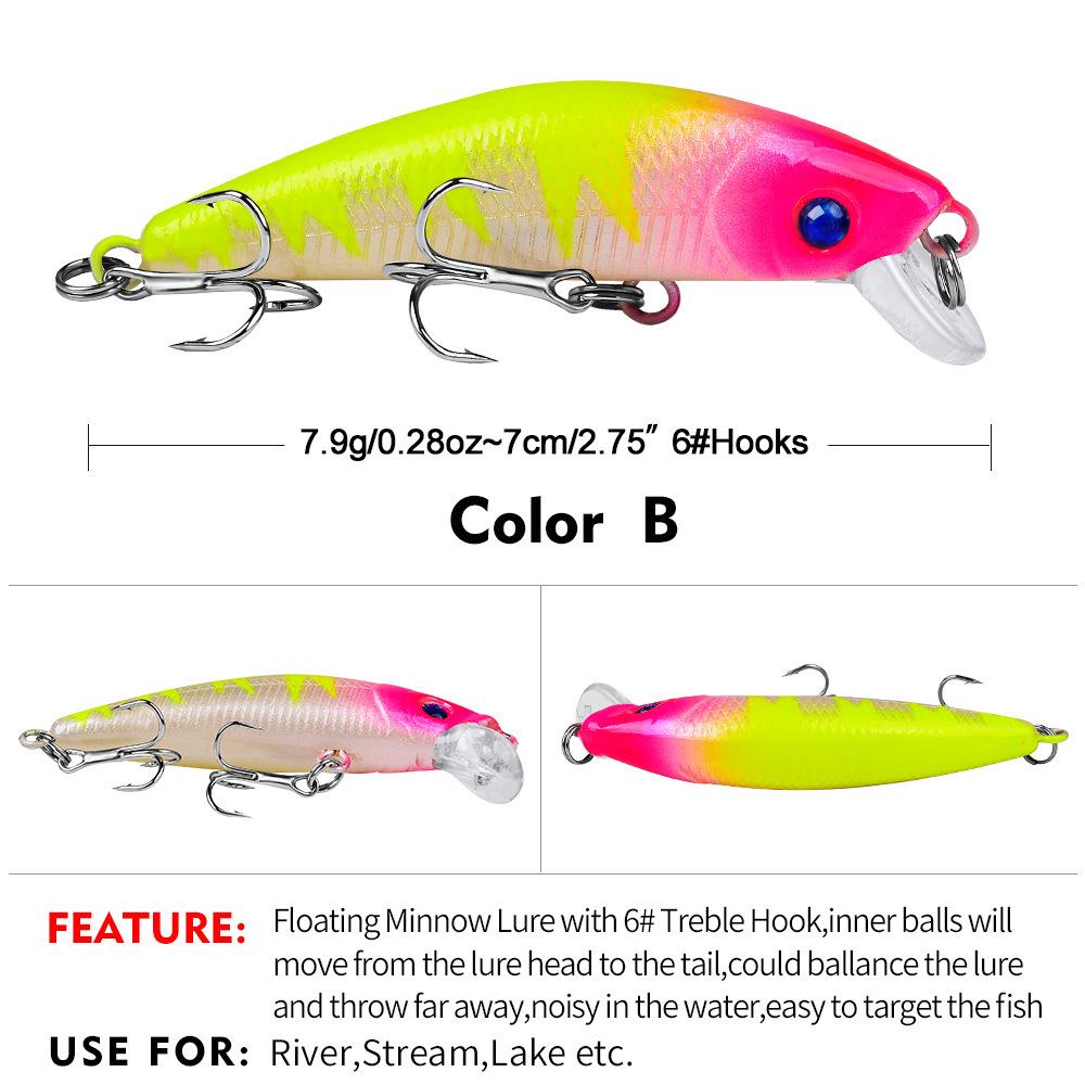 

Приманка для зануреної риби довжиною 7 см, приманка для прісноводного окуня, приманка 7,9 г, тверда біоміметична пластикова приманка 2#