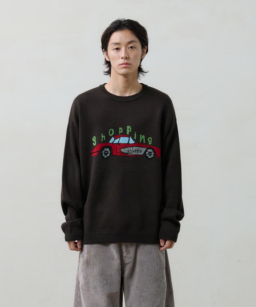 KNOUUN Shopping Car Knit (Dark Brown)