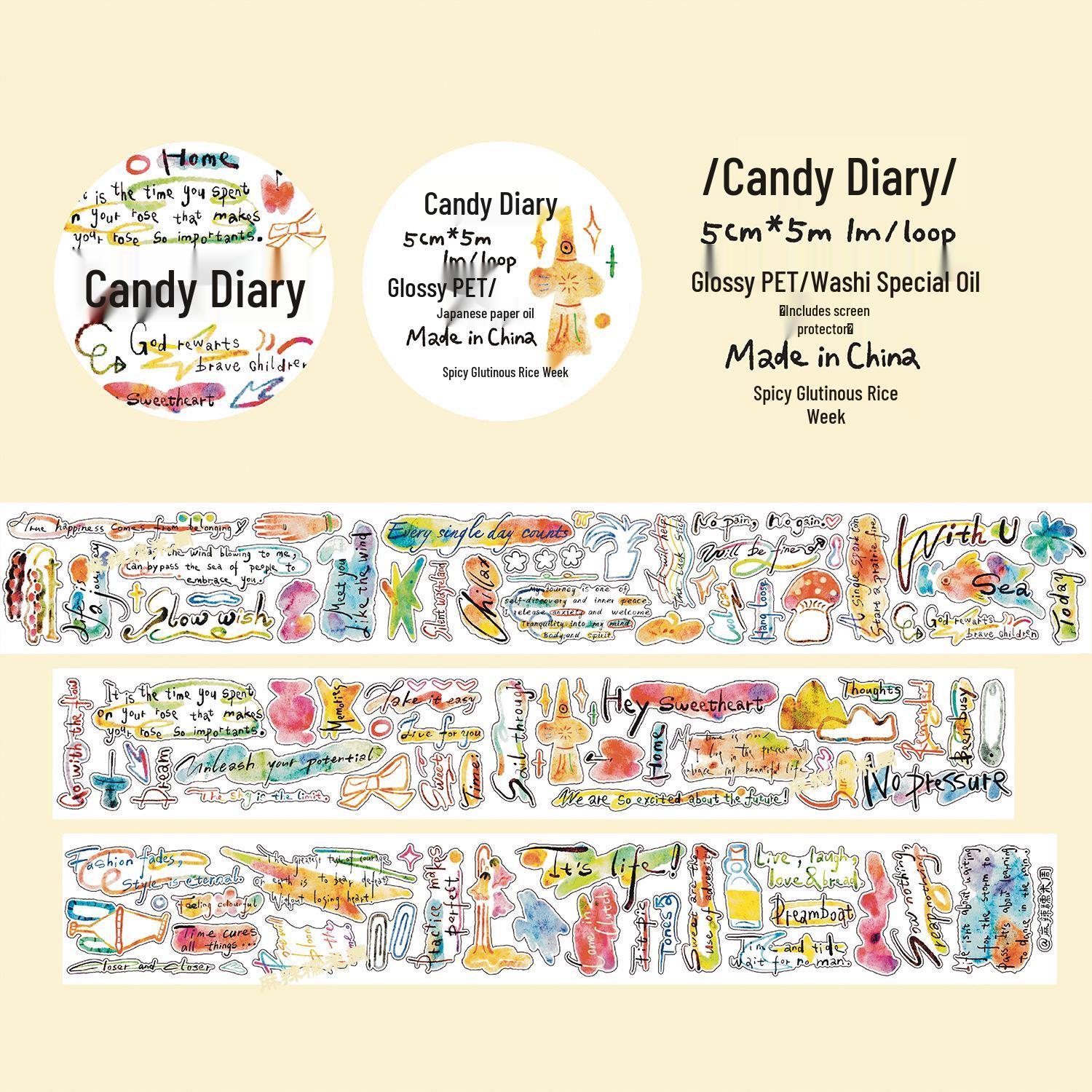 Spicy Glutinous Rice: 12th Ed. Beautiful Rainbow Polka Dot Candy Diary & Character Bullet Journal