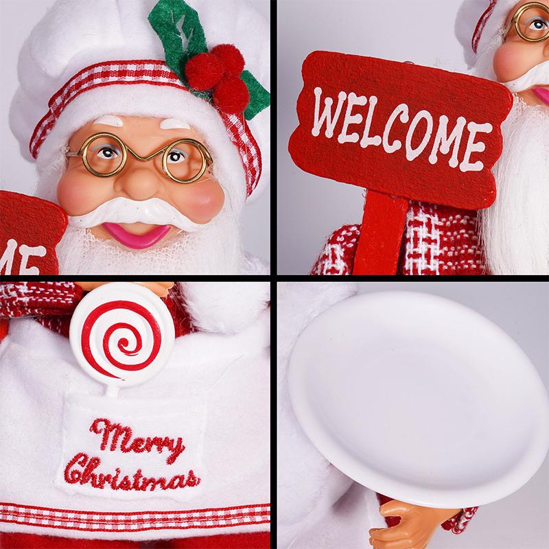 1PC Festive Santa Claus Decor for Shop Displays Handcrafted Santa Ornament for Mantle