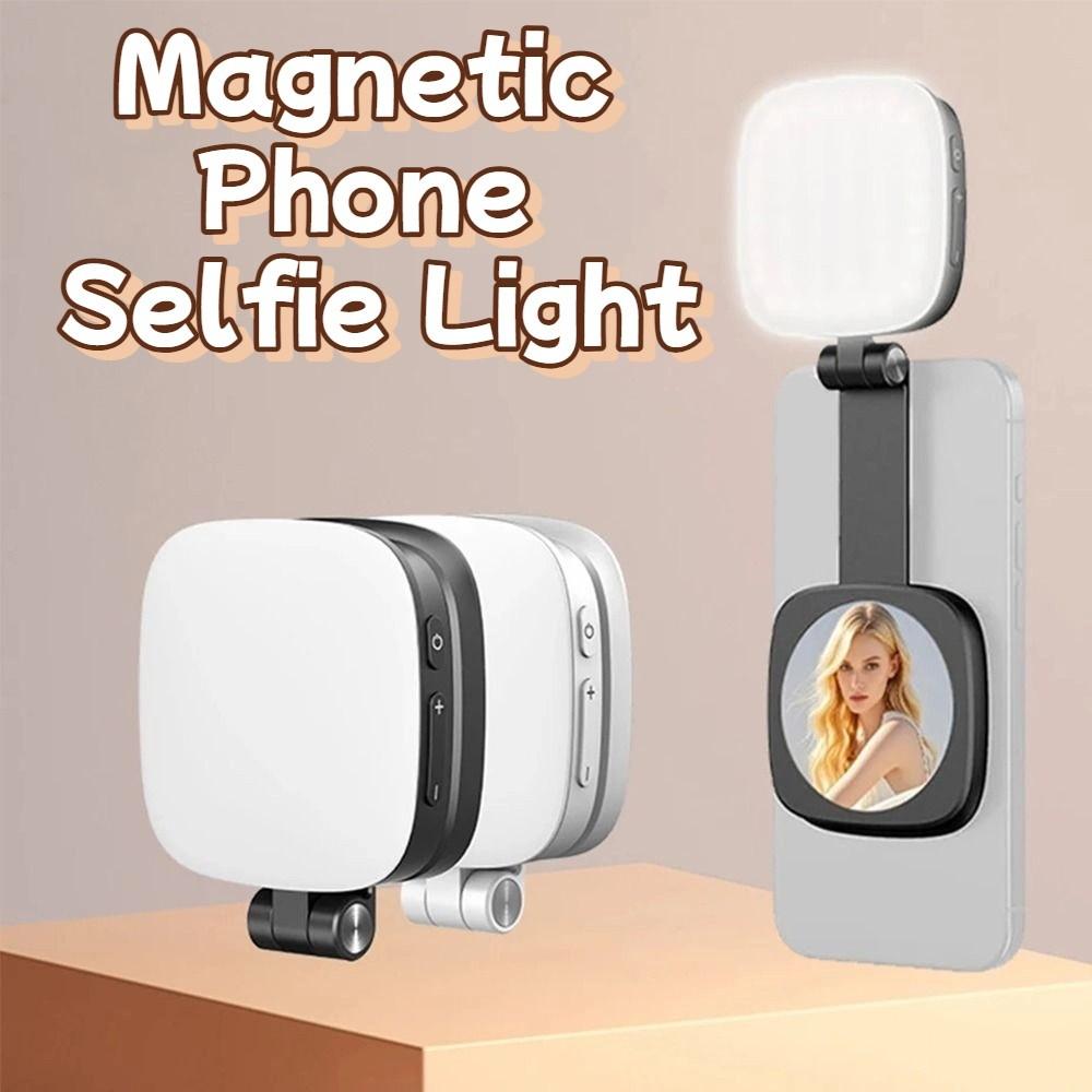 360° Rotation Magnetic Phone Selfie Light 3 Color Folding LED Phone Fill Light  Video Recording