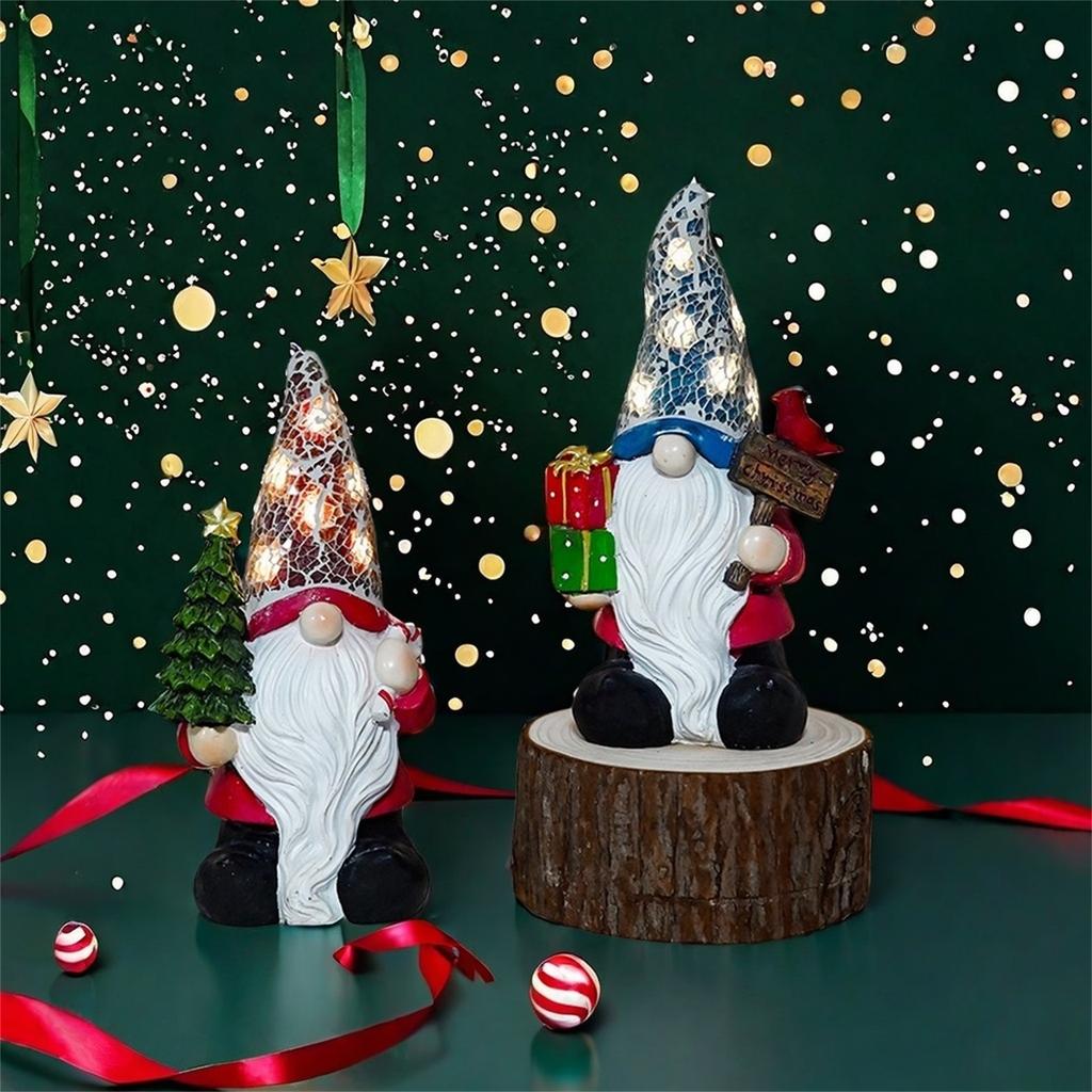 Solar Powered Christmas Gnome Ornaments For Gardens, Yards,, And Outdoor Christmas Decorations