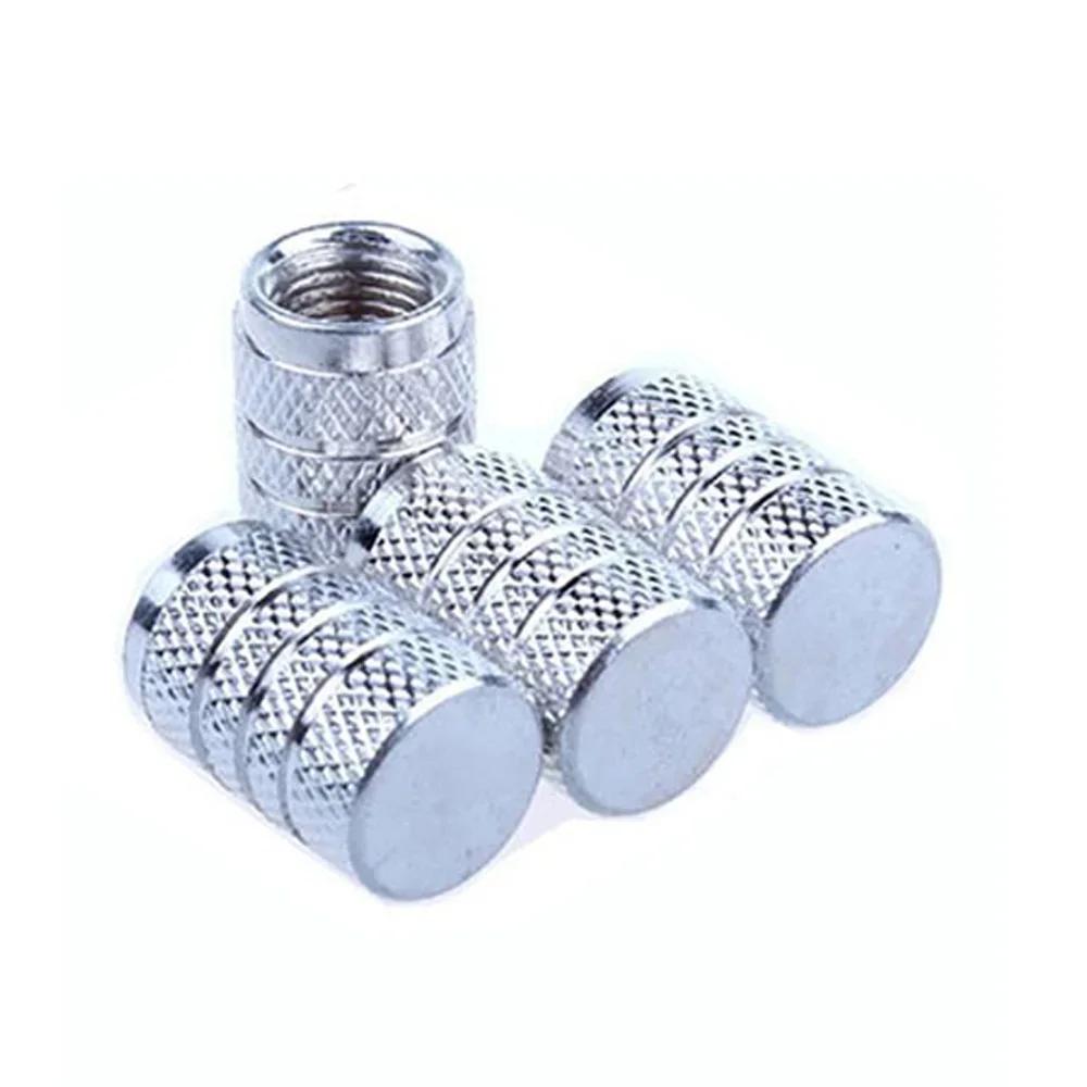 4Pcs Car Tire Valve Stems Cap Knurling Style Tire Valve Cap Aluminum Tire Wheel Stem Air Valve Cap Car Universal Accessories
