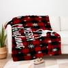 Christmas Reindeer Buffalo Plaid Poster PrintBlanket Flannel Throw Blanket for Sofa, Bed, Travel, Camping, Office, Couch, Chair, And Bed Gif