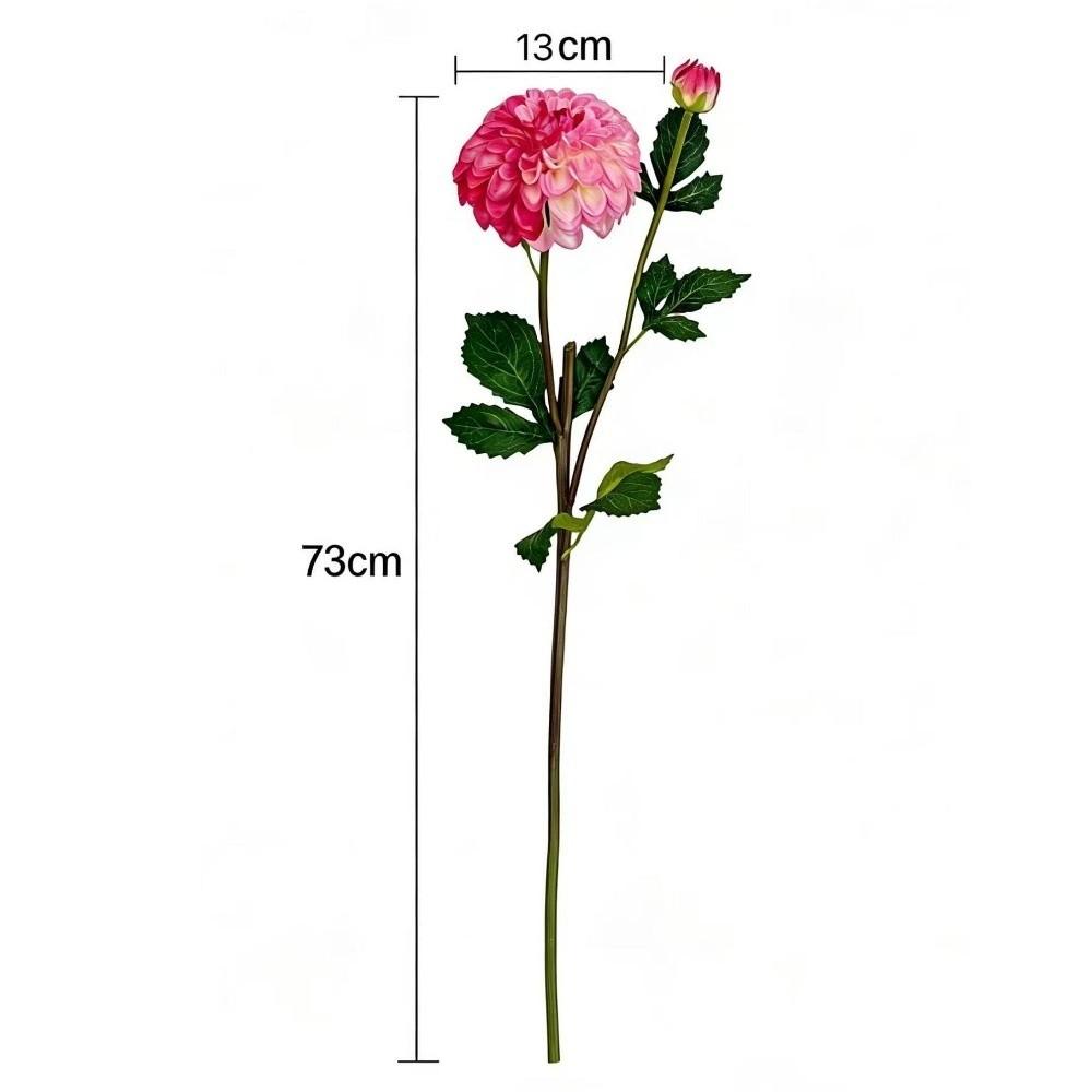 Pink Artificial Dahlia Flowers 2 Heads Artificial Faux Plants  Home Decoration