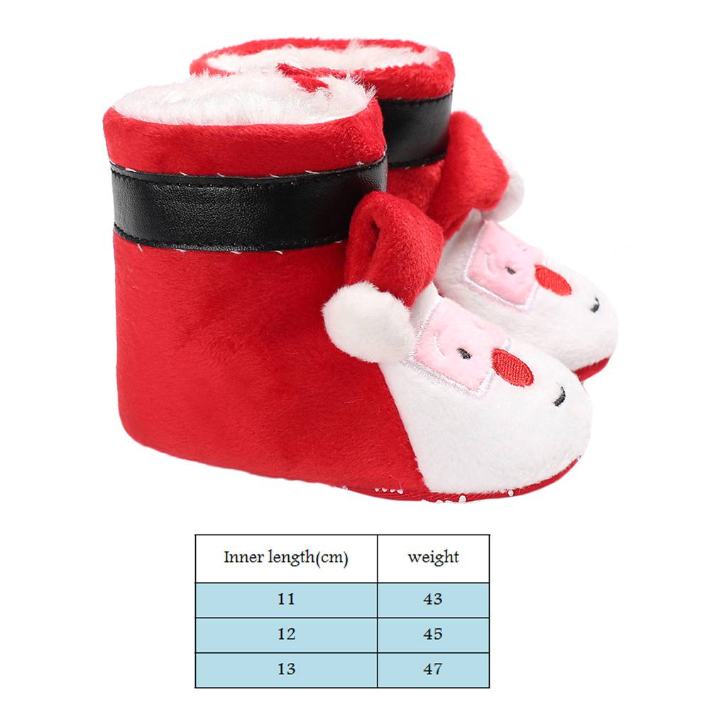 Kids Baby Boys Girls Xmas Christmas Slippers Winter Warm Indoor Slip On Shoes