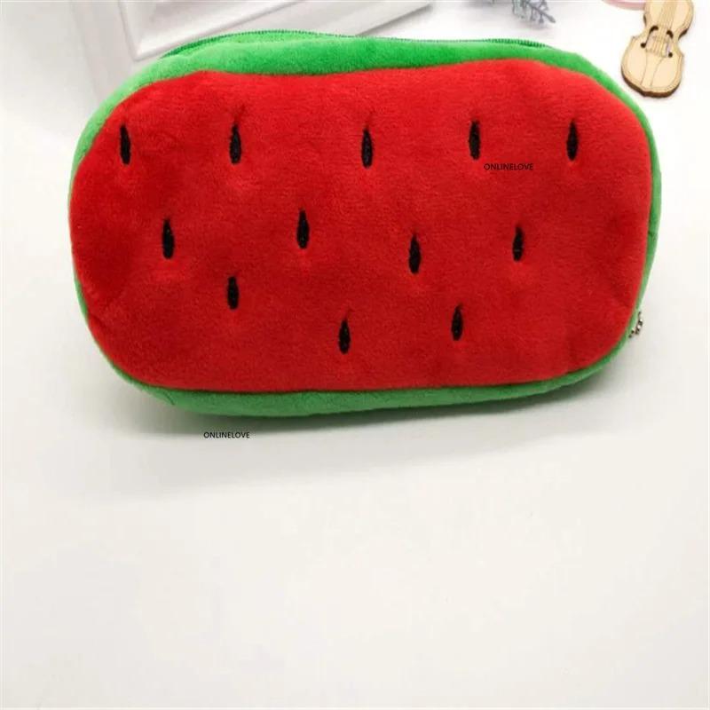Cute Plush Pen Bag Creative Cartoon Pen Pouch Fruit Pencil Bag Children's Pencil Case Student Stationery Small Storage Bag