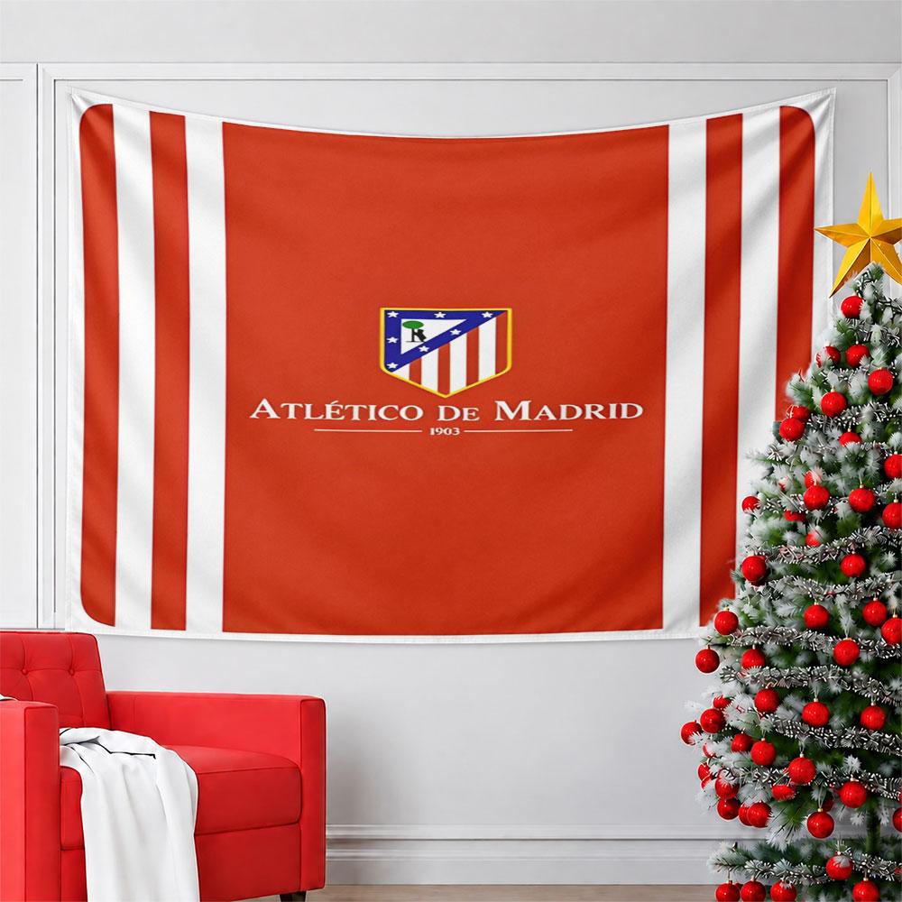 Atlético de Madrid Red Tapestry Design Pattern Wall Hanging Tapestry Decorative Tapestry Home Decor for Bedroom and Living Room